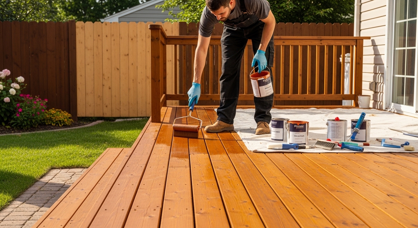 Staining (decks, fences) service