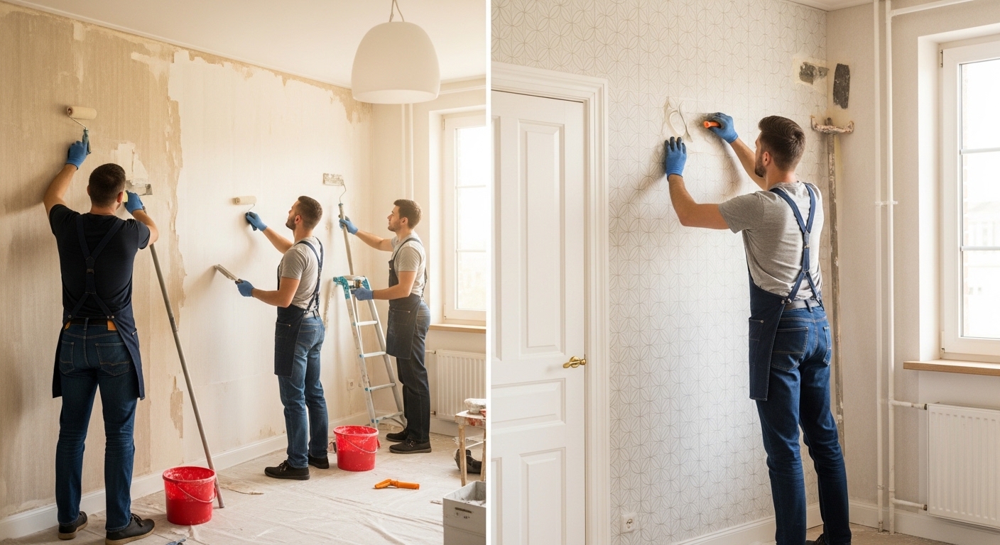 Wallpaper removal & installation service