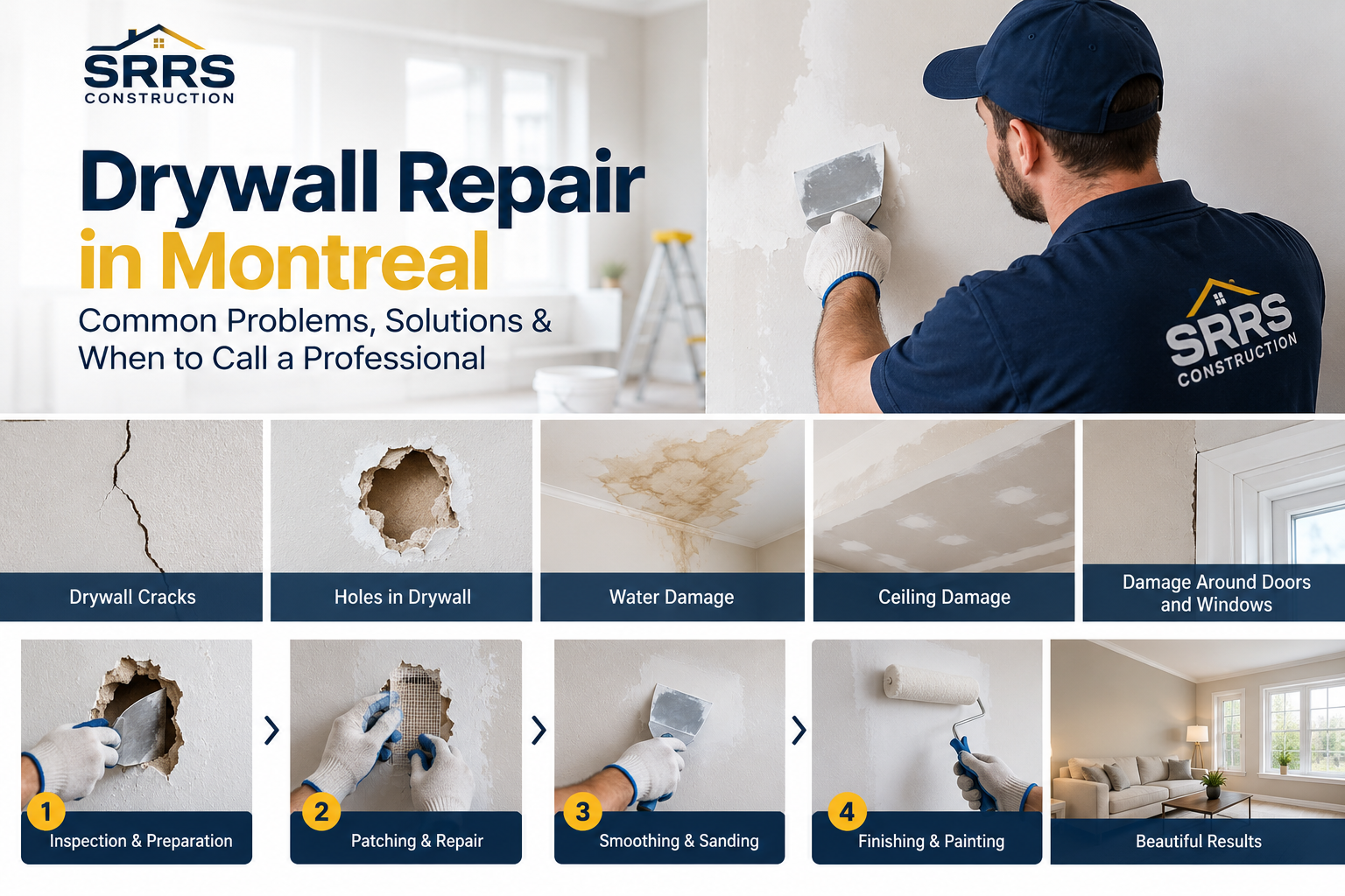 Drywall Repair in Montreal: Common Problems, Solutions & When to Call a Professional